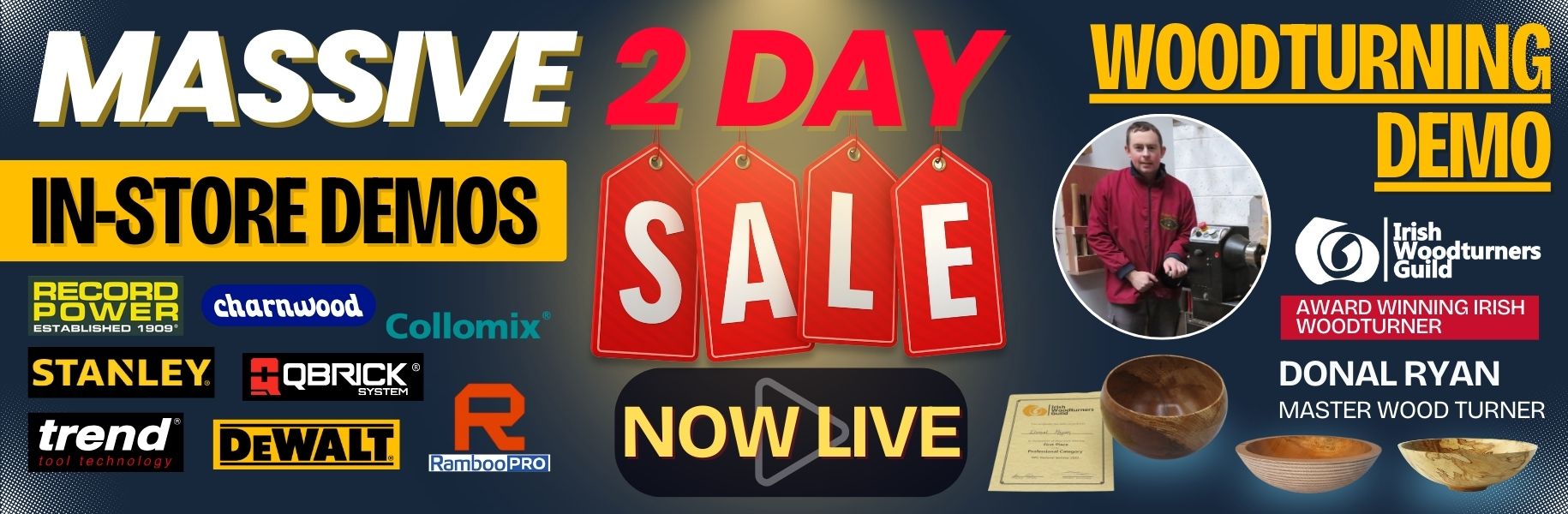 MKASSIVE 2 DAY SALE,In-store Demo,woodturning,JoeMcKenna,Limerick